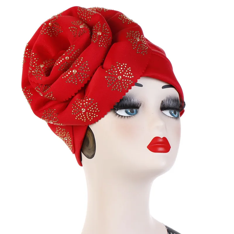 Elegante muçulmano feminino grande flor 3d algodão