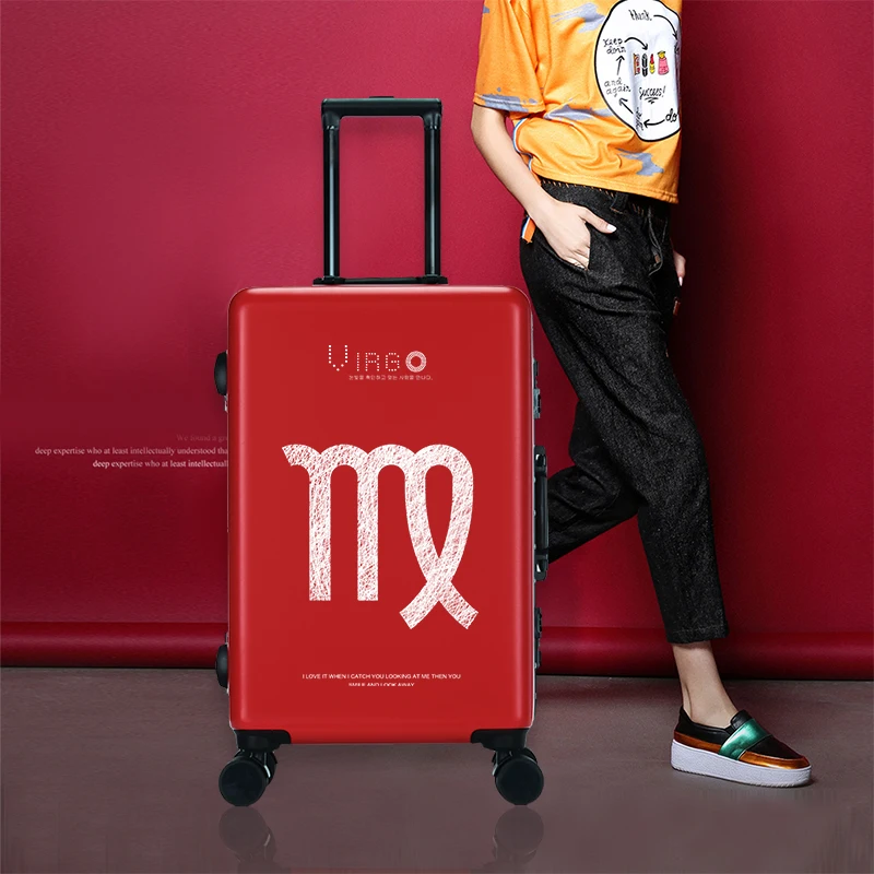 

Traveling luggage bags with wheels Spinner Unisex cartoon constellation carry on luggage Fashion suitcases and travel bags