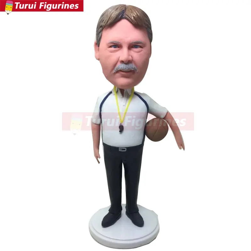 

Basetkball Coach Bobble Head Caoch Clay Figurine Personalized Coach Gift Based on Customers Photo Coach Birthday Cake Topper Coa
