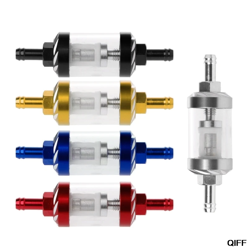 CNC 8 мм газовый топливный фильтр скутер Универсальный алюминиевый прозрачный вид для мотора грязи/ямы May06