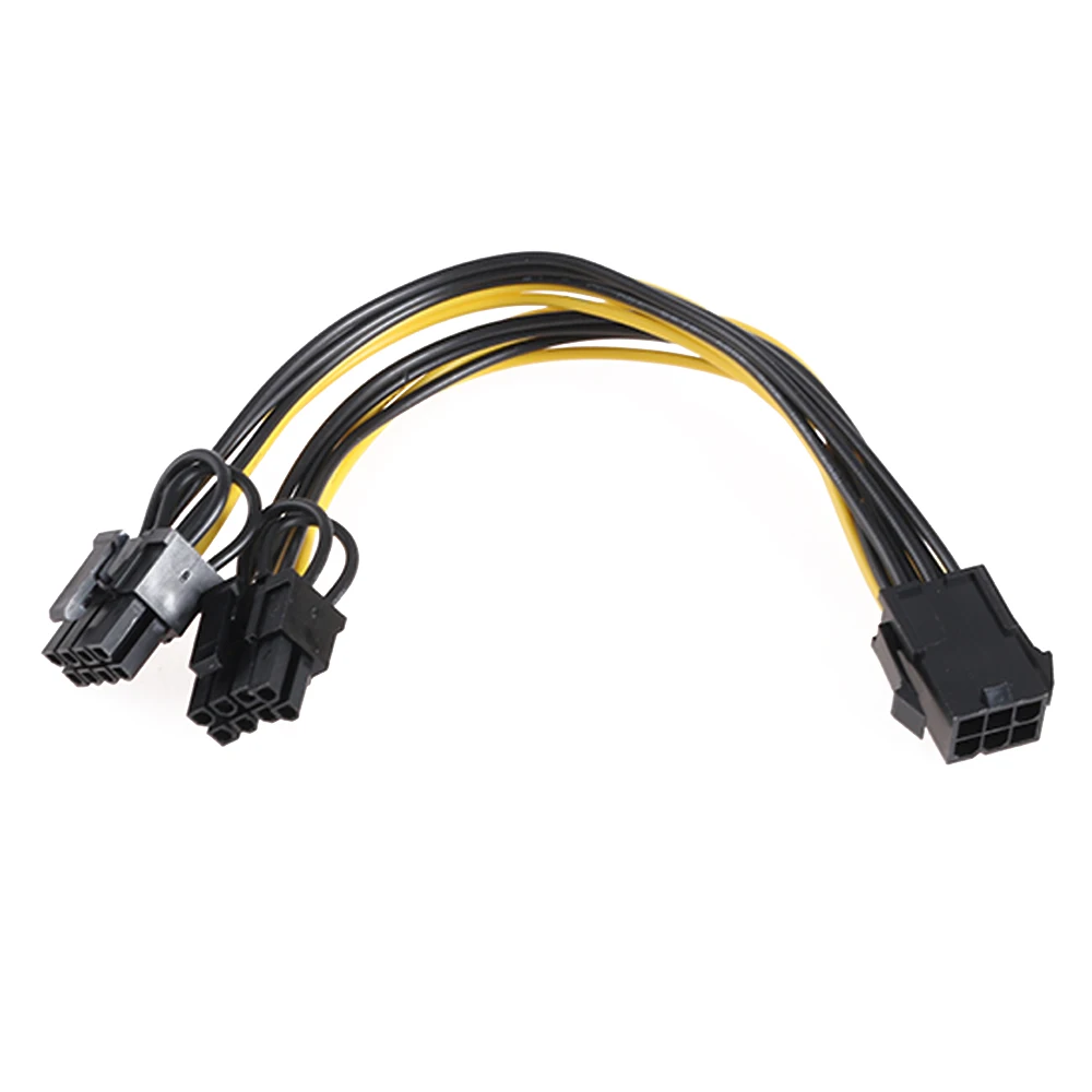 

1 PC 6 Pin PCI-E Module Female To Dual 8 Pin 6+2P Male Video Card Power Adapter Cable
