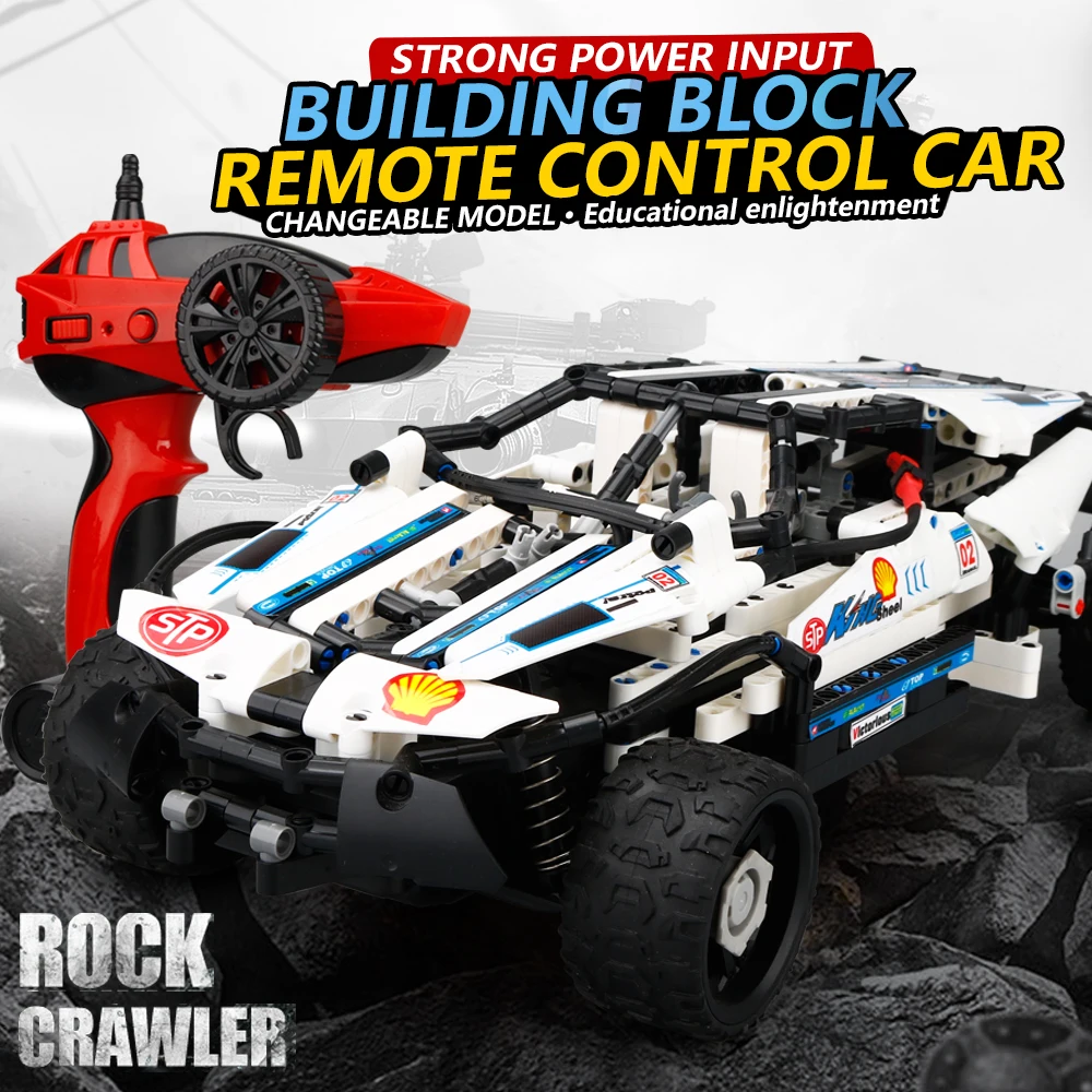 

NEW DIY building blocks rc car 2017A-9 1:16 2.4g remote control car brain game radio control rock crawler for kid birthday gift