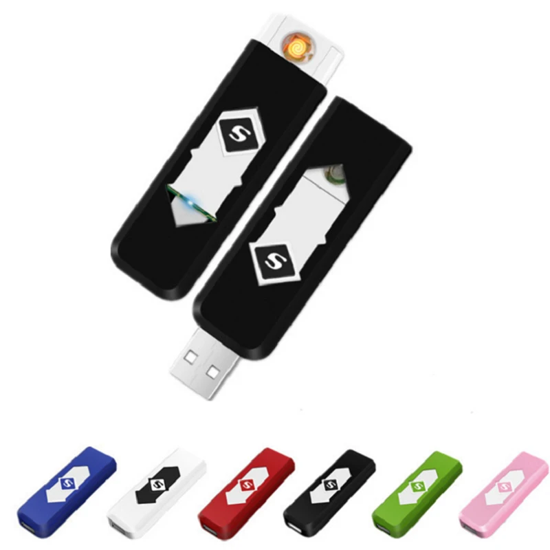 

Windproof Lighter Smokeless Flameless USB Rechargeable Charging Electronic Cigarette isqueiro encendedor Smoking Accessorie Gift