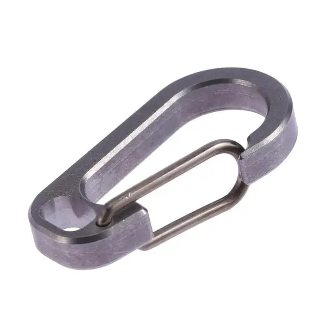 TC4 Carabiner Keychain Buckle EDC Titanium Ti Alloy Waist Belt Clip Anti-lost Keyring Holder Snap Hook Hanger Outdoor Tool 4
