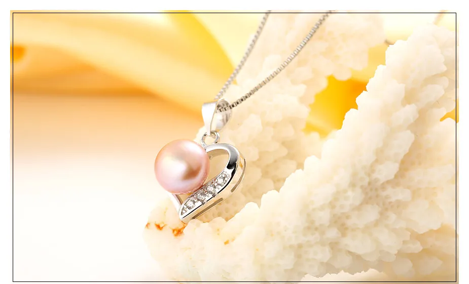HENGSHENG романтичное любовное сердечко модные ожерелья Серьги Комплекты украшений для женщин, АААА 8-9 мм пресноводный жемчуг свадебный комплект