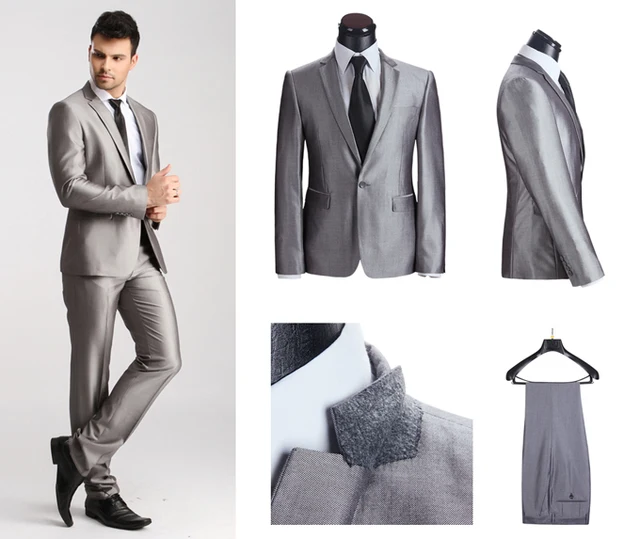 2015 European Suits for Men Bridegroom Prom Suits Slim Fit Groom Wedding Tuxedos Mens Suits with
