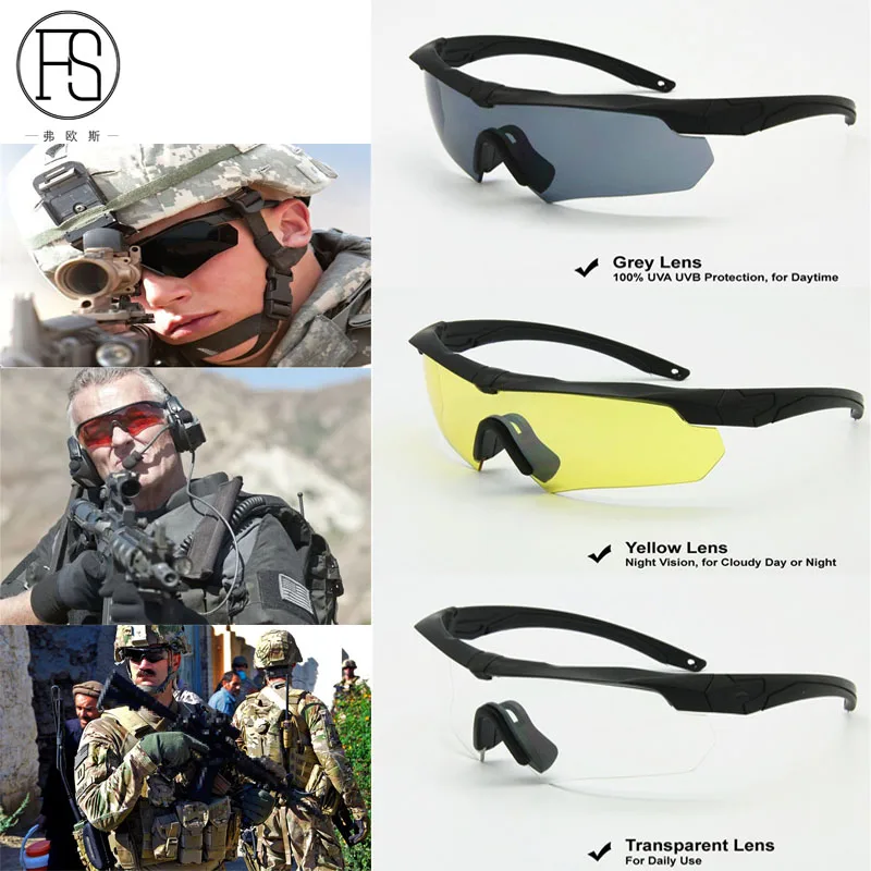 Prix pour Chaude! 2017 lunettes de Soleil Polarisées Tactique Tir Airsoft Anti-Scratch Lunettes En Plein Air Randonnée Camping Hommes Militaire Lunettes 3 lentille Prix pour Chaude! 2017 lunettes de Soleil Polarisées Tactique Tir Airsoft Anti-Scratch Lunettes En Plein Air Randonnée Camping Hommes Militaire Lunettes 3 lentille