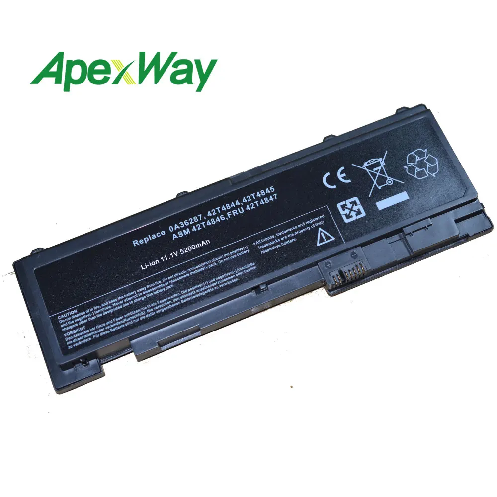 ApexWay 11,1 В 4400 мАч 6 cell Батарея для lenovo 42T4844 42T4845 42T4846 42T4847 для lenovo ThinkPad t420s t420si серии