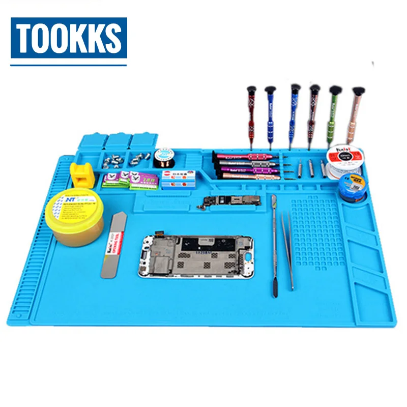 S-160/S-180 Heat Insulation Magnetic Silicone Pad Phone Repair Mat BGA Soldering Desk Mat Maintenance Platform