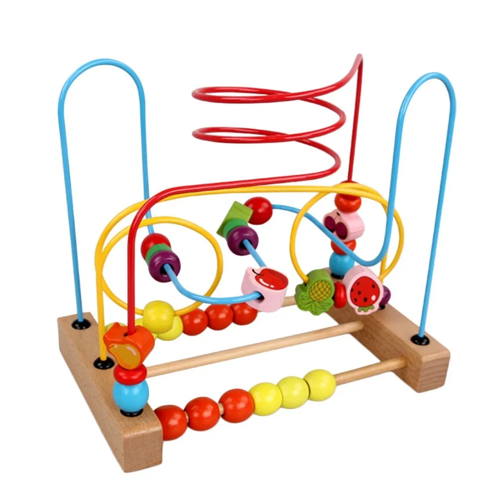 Free-shipping-Counting-Fruit-Bead-Wire-Maze-Roller-Coaster-Wooden-early-Educational-Toy-for-Baby-Kids (2)