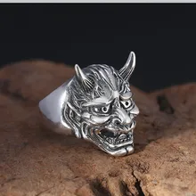 Серебряное регулируемое кольцо Evil Oni Noh Hannya 925 пробы