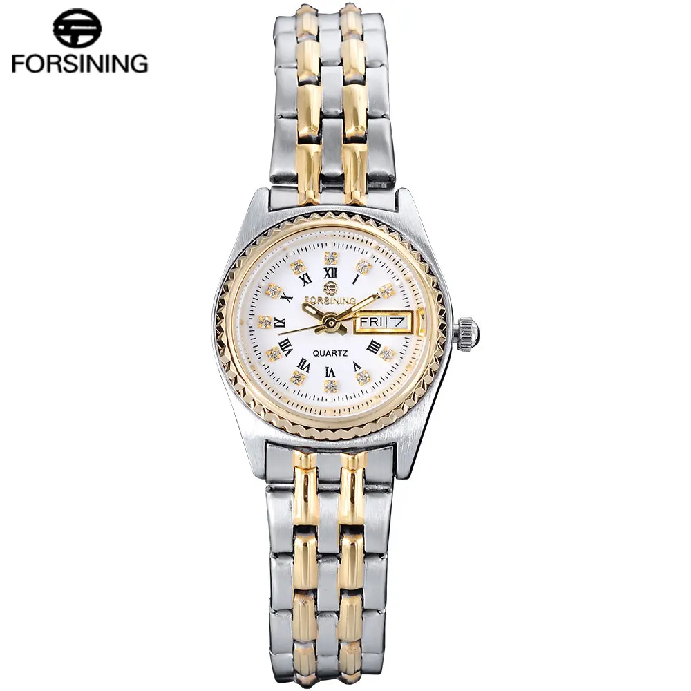 

FORSINING Mens Quartz Watch Auto Date Complete Calendar Stainless Steel Strap Men Watches Mutli-color Relogio Masculino