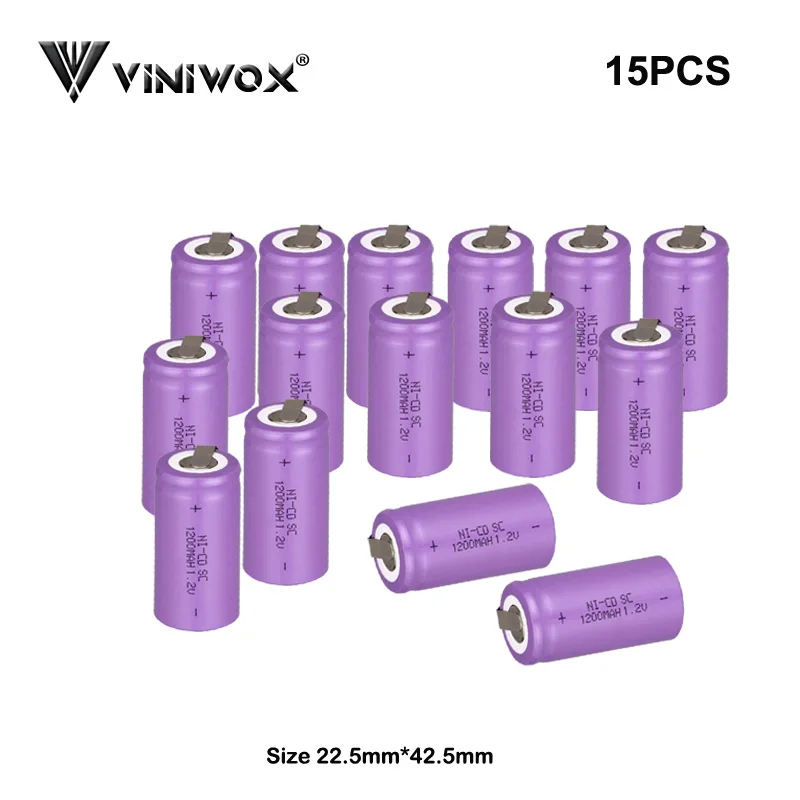 

SC 1.2V Ni-CD 1200mAh Power Battery Cell for power bank NICD Accumulator Sub C Rechargeable batteries for Makita Bosch Tools