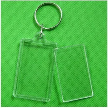 

170pcs Blank Acrylic Rectangle Keychains Insert 2"x 1.25"Photo Keyrings (Key ring chain)