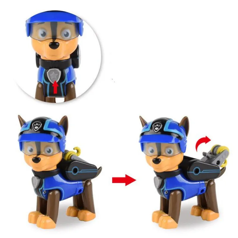 Paw Patrol Dog Sound Effect Pull back Ryder Captain Robot Cars Action Figures Model Patrulla Canina Kids Toys Gifts Hot Sale