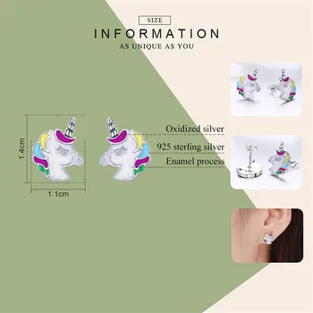 Silver Unicorn Stud Earrings