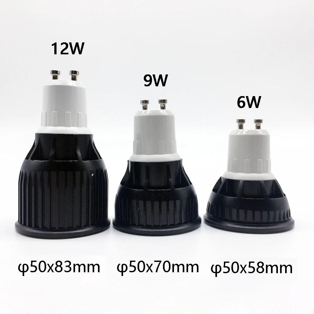 High Quality 6W 9W 12W GU10 LED Lamp Bulbs Light 110V 220V Dimmable Spotlights Warm/Cool White LED Downlight