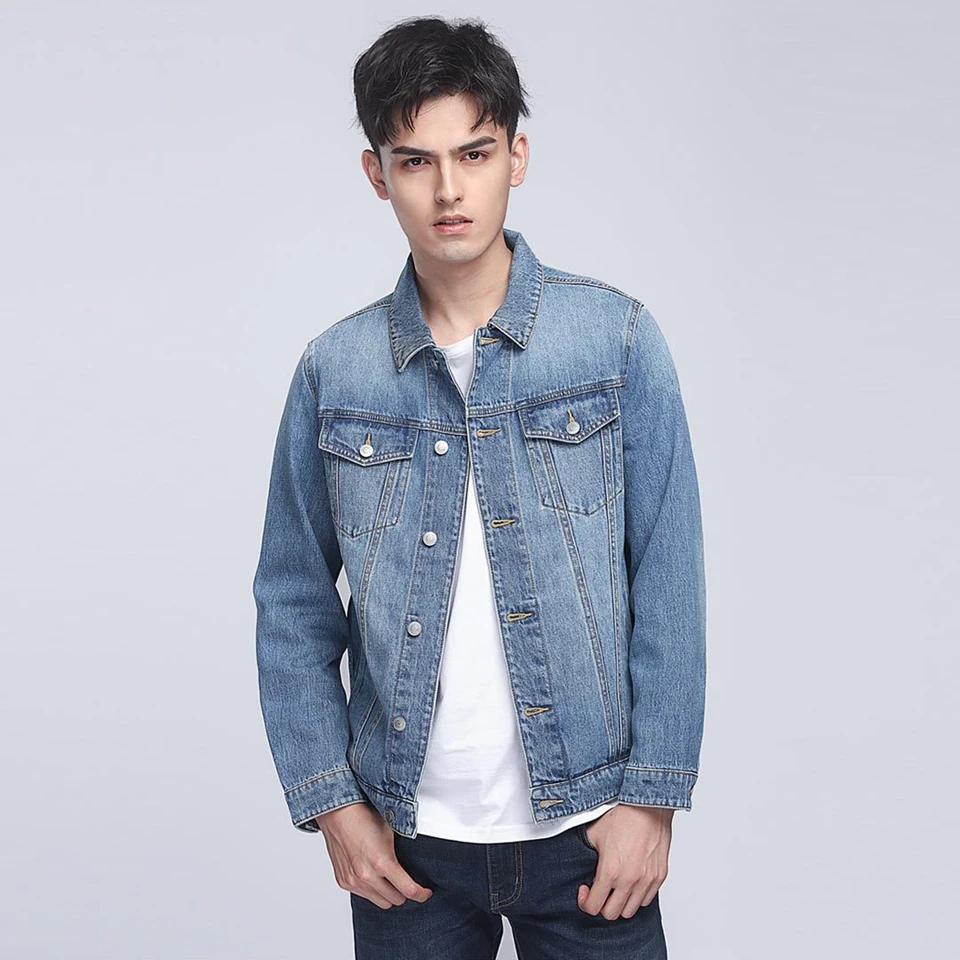  Xiaomi COTTONSMITH Men Cowboy Coat 100% Cotton Fashion Casual Jacket Autumn Men's Simple Denim Jack