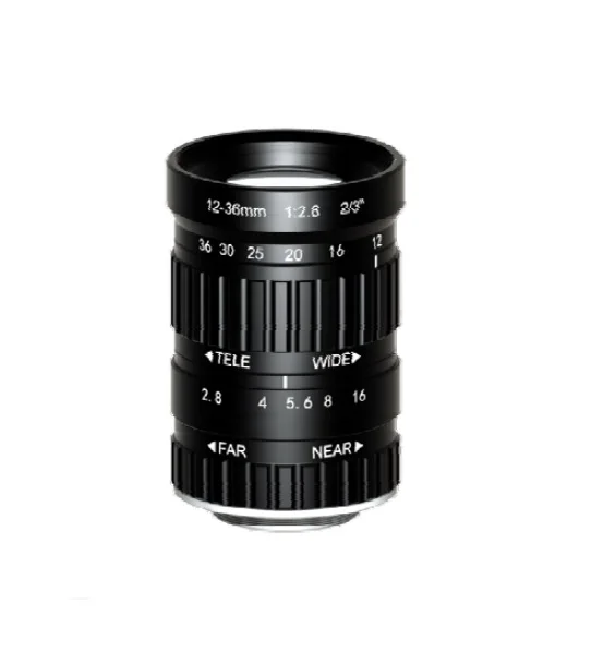 

5.0Mega Pixel C-Mount 12-36mm 2/3'' Format low distortion FA/ Machine Vision vari-focal length lenses F2.8 manual Iris CCTV lens