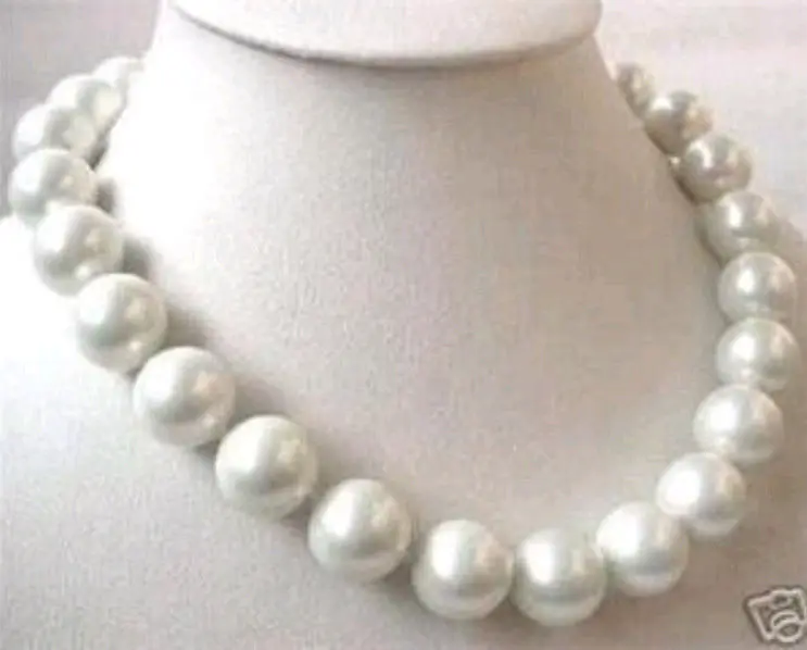 

Hot sale free shipping >>BIG 14mm AAA White sea south shell pearl necklace 18