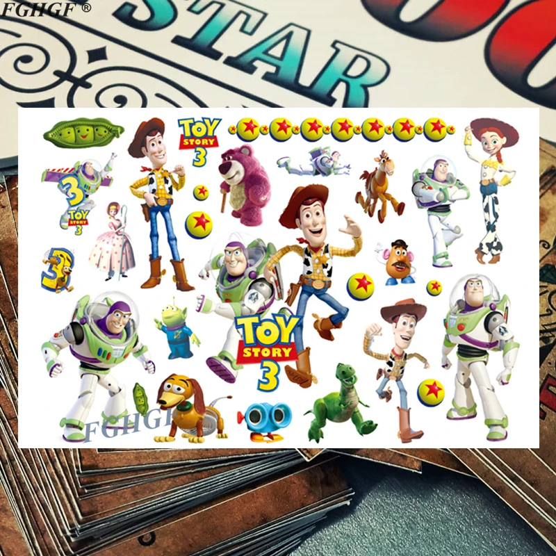 Cartoon cute Toy people Child Temporary Body Art Flash Tattoo Sticker 17*10cm Waterproof painless tattoo Free shipping | Красота и
