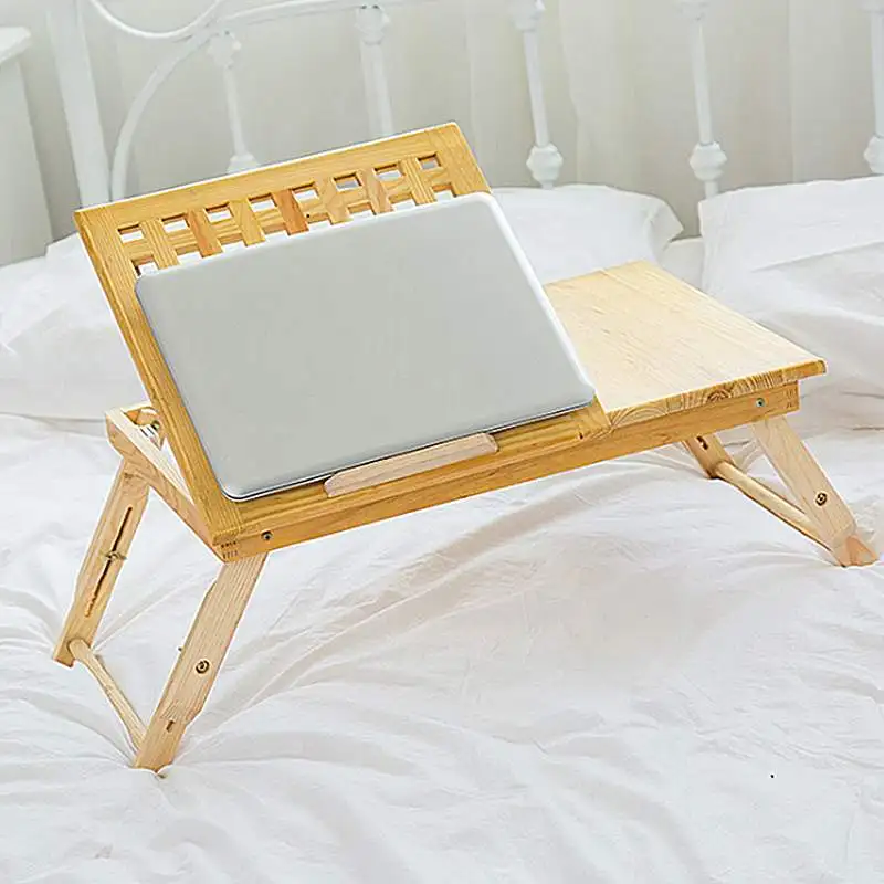 

Multi Function Table Bed Office Lapdesk Table Solid Wood Bamboo Computer Portable Breakfast Table Sofa Bed 2018 Anti-skid strip