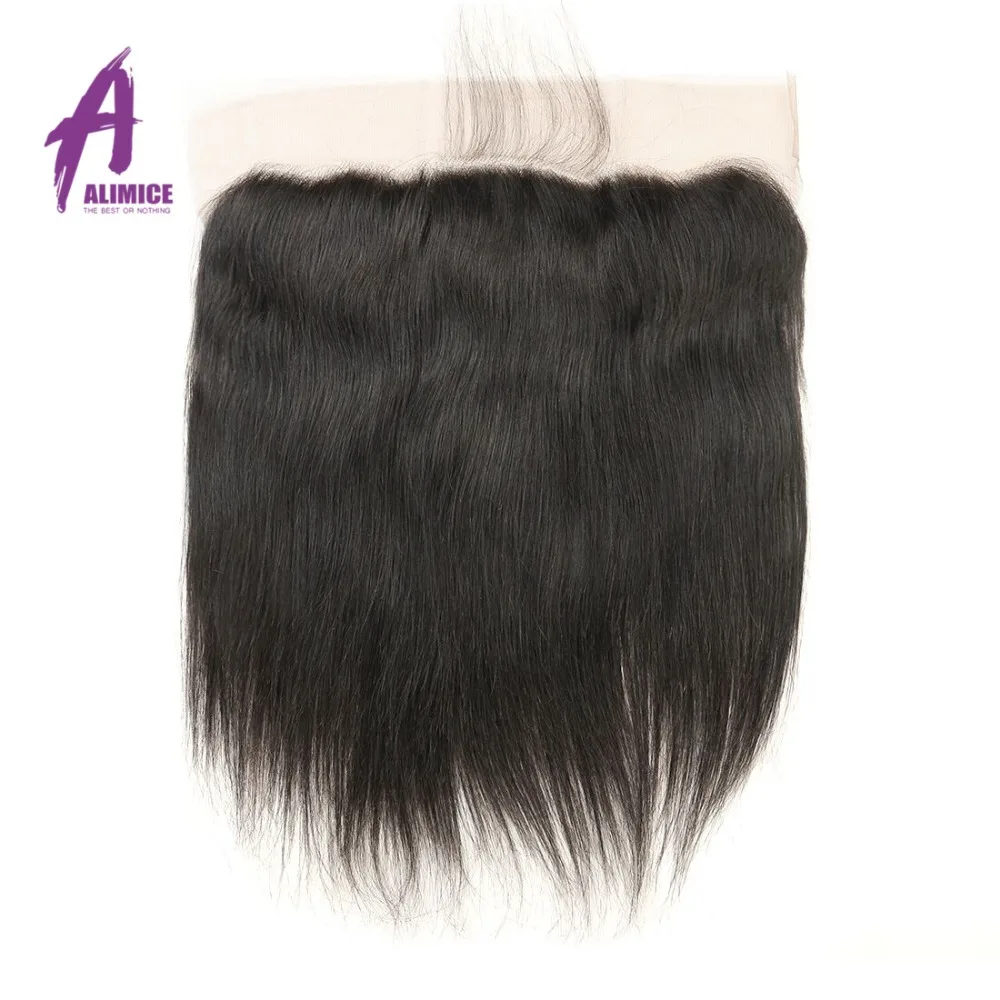 Alimice Indian Straight Hair 134 Lace Frontal Closure 8-24 inch 100% Human Hair FreeMiddleThreeSide Part Lace Closure (6)