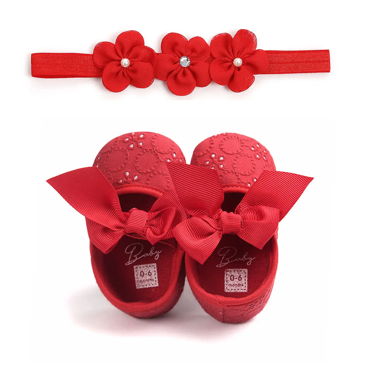 Лидер продаж; обувь для новорожденных маленьких девочек; милая детская обувь принцессы; нескользящие сникерсы на мягкой подошве+ повязка на голову с цветком; 2 предмета