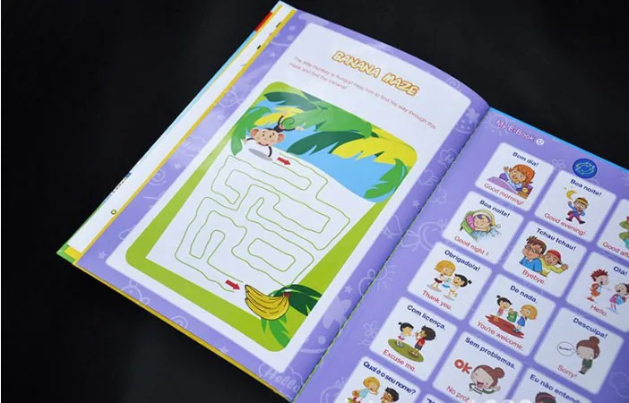 Португальский Детский обучающий электронный книга интеллектуальное развитие книга раннего образования Обучающая книга для детей