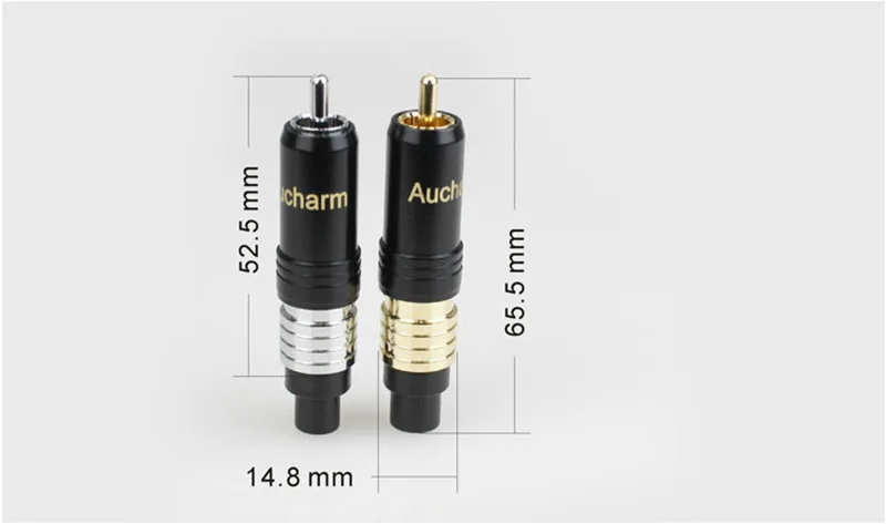 2 шт./1 пара золото/родием rta-штекер RTA штекер Адаптер HiFi аудио провода разъем с замком