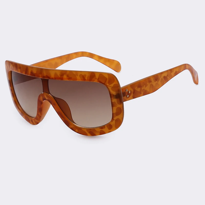 WINLA новейшие модные уникальные женские солнцезащитные очки Квадратные очки ретро большая оправа солнцезащитные очки интегрированные линзы UV400 очки AF2338 - Цвет линз: C2