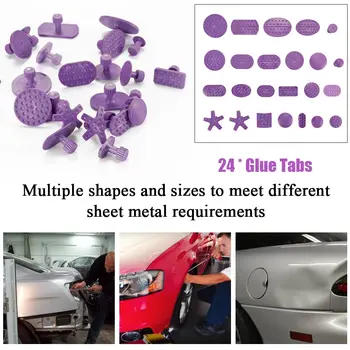 

Fine Quality Car Dent Repair Auto Car Body Paintless Dent Removal Repair Tool Dent Puller With Pulling Drawing Gasket Glue Tab