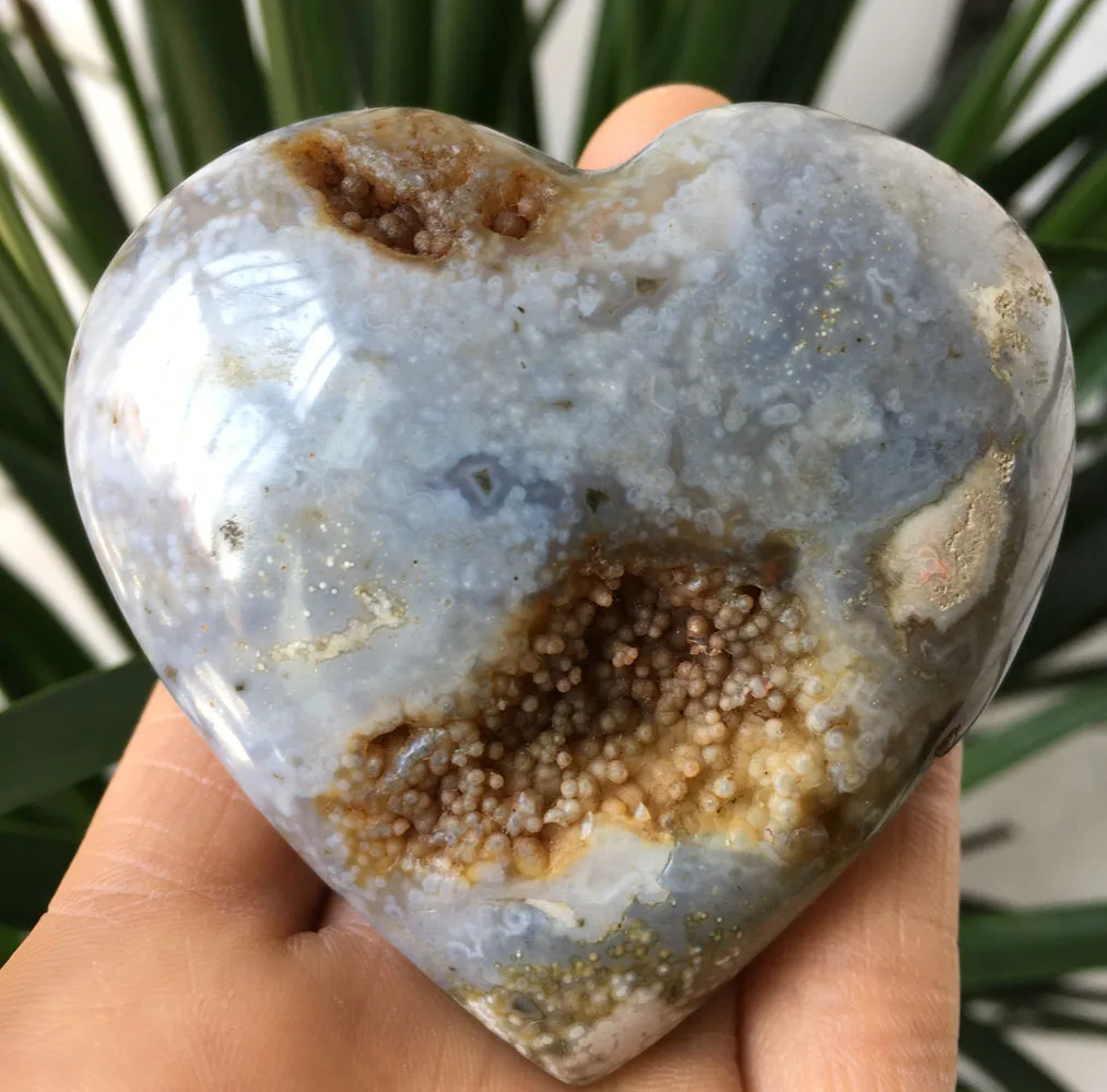 

156g Raw NATURAL OCEAN JASPER QUARTZ CRYSTAL HEART HEALING