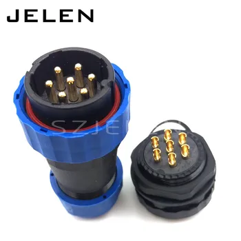 

SD28 waterproof connector 7 pin Male and female IP68 LED power cable wire connectors, Panel cutout 28mm