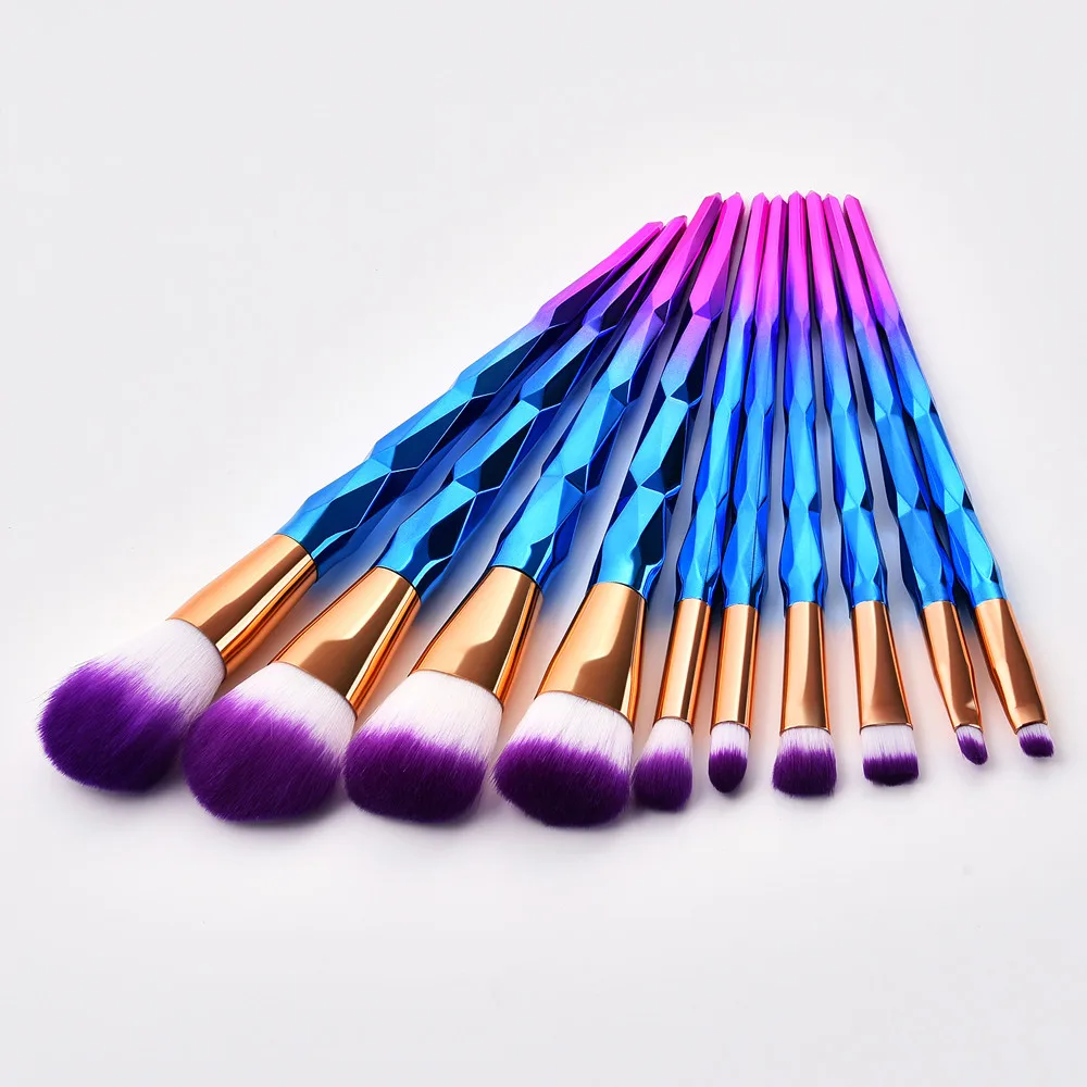 

New 10PCS Colorful Make Up Foundation Eyebrow Eyeliner Brushes Cosmetic Concealer 0806