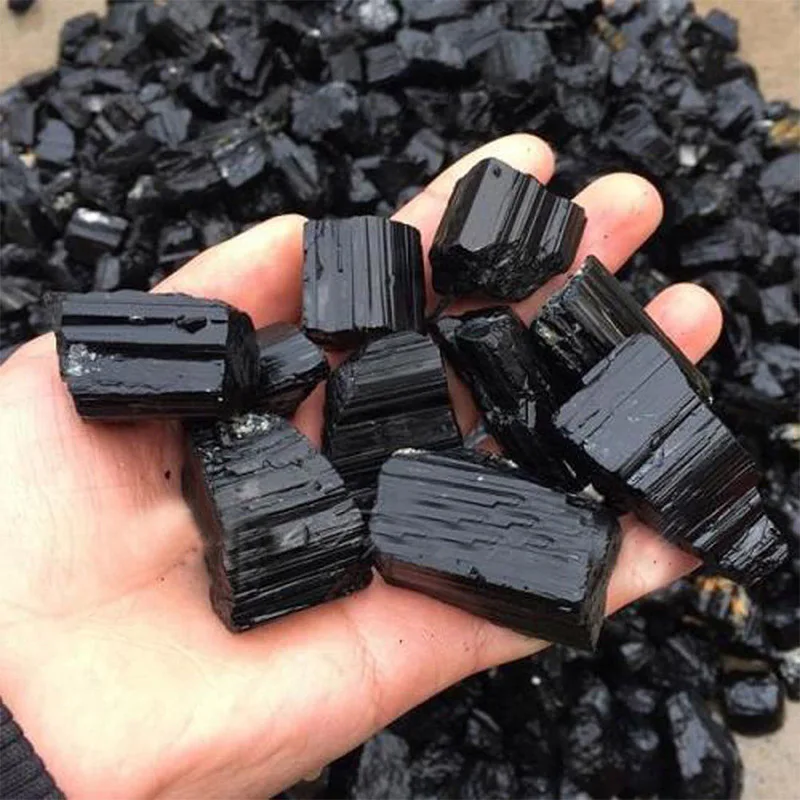 

100g New Natural Black Crystal Tourmaline Rough Stone Rock Mineral Specimen Heal