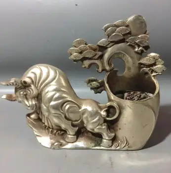 

Collection archaize white copper cattle pen cylinder craft decoration