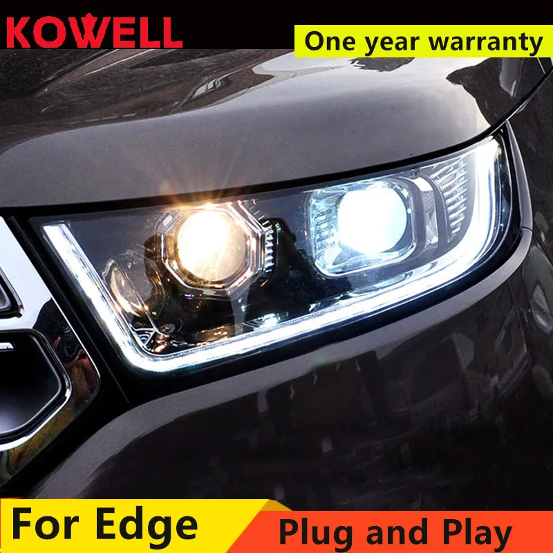 Compare KOWELL Car Styling Headlights for Ford Edge 2015-2017 for Edge head lamp LED DRL Lens Double Beam H7 HID Xenon bi xenon lens
