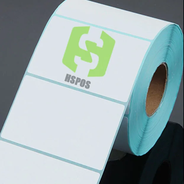 Papel de la impresora térmica 80mm x 40mm 1000 unids un rollo sola fila Auto adhesivo impresión papel puede personalizado etiqueta engomada del logotipo