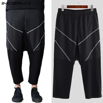 

INCERUN Men Wide Leg Irregular Fashion Pants Casual Loose Comfortable Drop Crotch Trousers Big Sizes 2019 Pantalon Hombre S-5XL