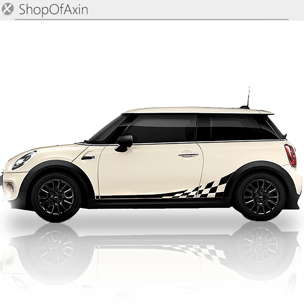 

Rocker Panel Decoration Sticker Decal Checkerboard For Mini Cooper clubman countryman hardtop R50 R53 R55 R56 R60 R61 F54 F55