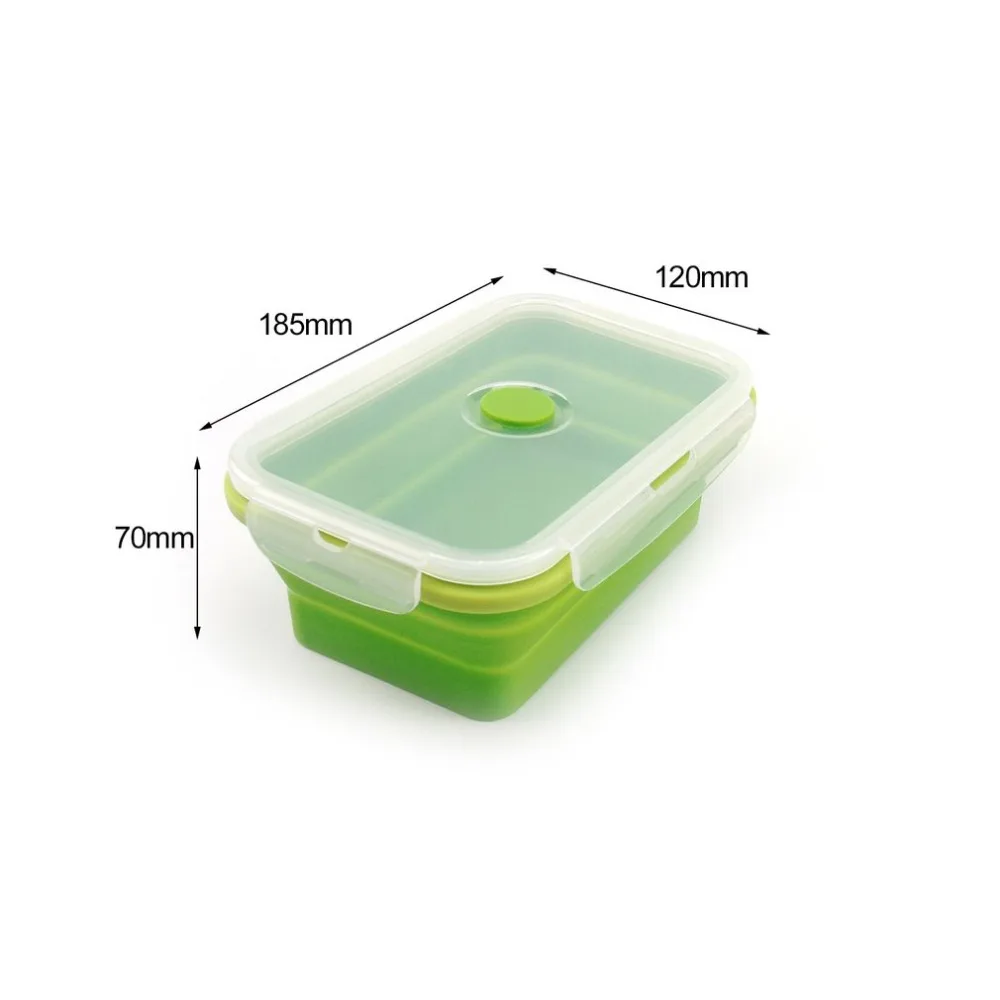1 шт. практичный красочный складной силиконовый Ланч-бокс экологичный портативный размер детский пищевой контейнер для микроволновой печи печь