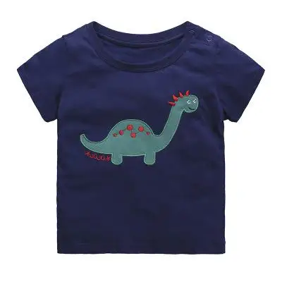Детская футболка для маленьких мальчиков с принтом динозавра и животных Детские футболки для малышей из хлопка с короткими рукавами, топы для маленьких девочек - Цвет: Nbdi