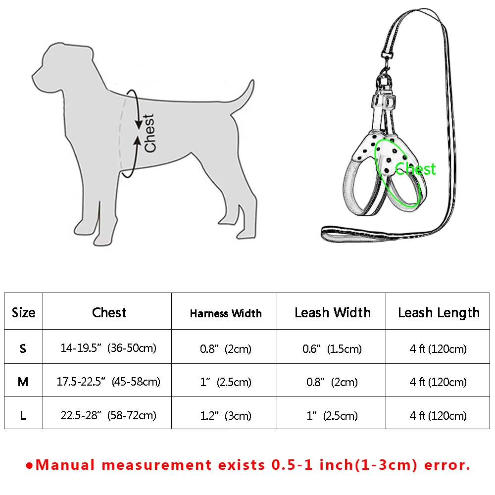 Светоотражающие нейлоновые стразы, поводок для собак, мягкая сетка, мягкий, для маленьких собак, для щенков, поводок, набор для безопасности, для прогулок, размеры s, m, l