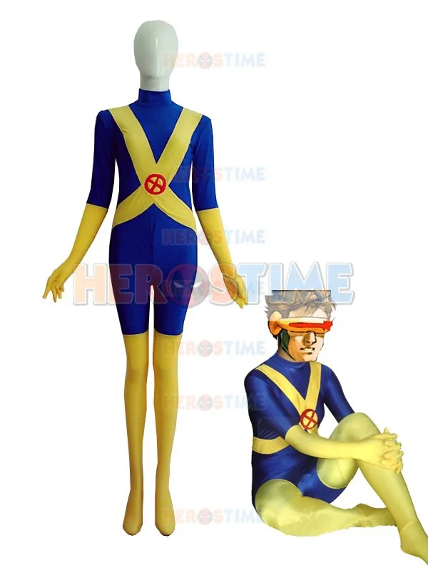 X Men Costume Hot Sale Halloween Lycra Spandex Blue & Yellow X Men