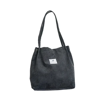 

10PCS / LOT High Capacity Women Corduroy Tote Ladies Casual Shoulder Bag Foldable Reusable Shopping Beach Bag