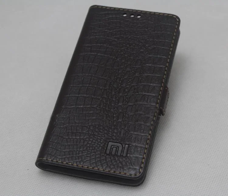 Кожаный чехол из натуральной для Xiaomi Redmi Note 4, Роскошный чехол-книжка, кожаный чехол для Xiaomi Redmi Note 4 pro prime, чехол-подставка - Цвет: brown