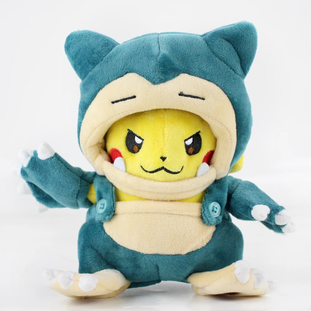 20 см Snorlax cos плюшевый Пикачу Кукла-игрушка из мультфильма с принтом милых животных; женские хлопковые ботинки с плюшевой подкладкой мягкие