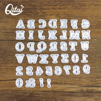 

QITAI 40Pcs/Lot DIY Metal Cutting Dies A-Z Letters and 0-9 Numbers Modern Crafts Scrapbooking Children Gift Decoration D181