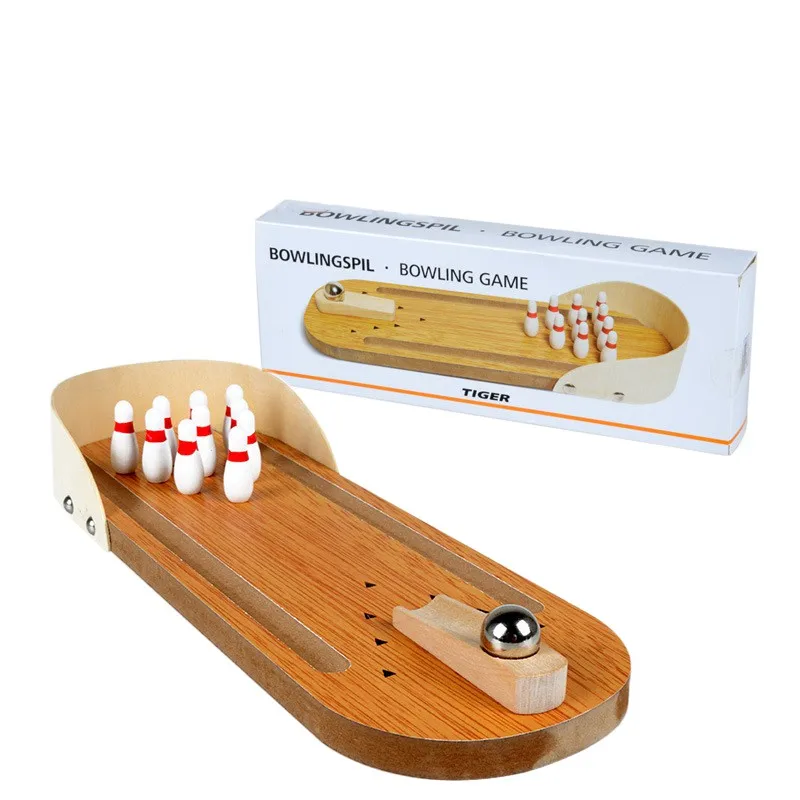 Kid Sport Toys Mini Entertainment Desktop Bowling Game Set 2018 Wooden